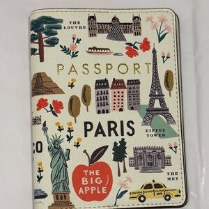 Rifle Paper Co. Travel Passport Holder with Red and Green Accents
